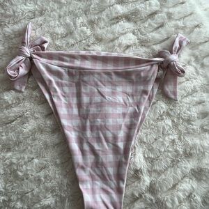 PrettyLittleThing Pink Gingham Bikini Bottom